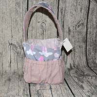 Musikbox-Tasche- Tasche für Toniebox*-Osterkörbchen-Kindertasche- Regenbogen-Schmetterling-grau/rosa Bild 1