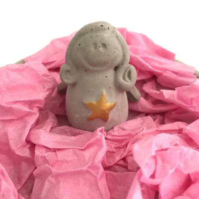 Süßer Schutzengel aus Beton, grau oder weiß, zum Stellen oder als Blumenstecker, ca. 4,5 cm