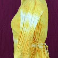 Damenbluse Größe 40 Hand gefärbt in Gelb mit Glitzer Einzelstück Bild 6