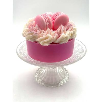 Pink Macaron Cake - Duftkerze - Duft nach rosa Zuckerwatte