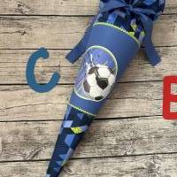 coole Schultüte / Zuckertüte in Blau mit Fußball-Motiv Bild 3