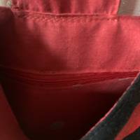 Schultertasche/Umhängetasche/Beutel/ tote bag aus hochwertigen Stoffen/  rot/ schwarz / Canvas, Baumwolle Bild 4