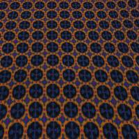 Stoff schwerer Ital. Jacquard Merinostrickstoff Kreise Ornamente orange blau schwarz fuchsia Kleiderstoff Mantelstoff Bild 3