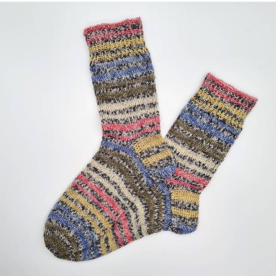 Gestrickte bunte Socken, Gr. 40/41, handgestrickt von la piccola Antonella