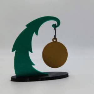 3D Gedruckter Gebogener Weihnachtsbaum mit Kugel | Viele Farben | Advent | Weihnachten | Tanne | Weihnachtskugel | Adven Bild 1