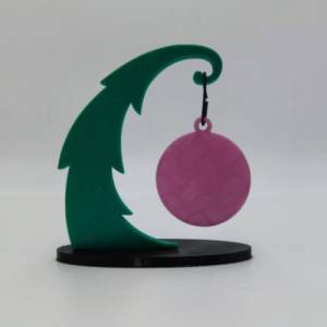 3D Gedruckter Gebogener Weihnachtsbaum mit Kugel | Viele Farben | Advent | Weihnachten | Tanne | Weihnachtskugel | Adven Bild 3