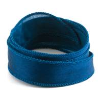 Crêpe Satin Seidenband Marineblau 1m 100% Seide handgenäht handgefärbt Schmuckband Wickelarmband Bild 1
