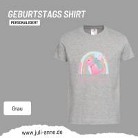 Personalisiertes Shirt GEBURTSTAG Zahl & Name personalisiert Regenbogen Dino Mädchen Bild 5