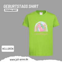 Personalisiertes Shirt GEBURTSTAG Zahl & Name personalisiert Regenbogen Dino Mädchen Bild 9