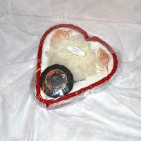 Herzkorb geflochten rot-creme mit Seifendeko Bild 3