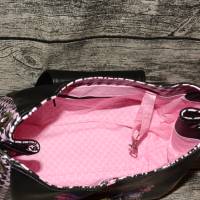 Handtasche Grinsekatze- Sequoia- Hahnentritt rosa-pink-schwarz- Schultertasche Bild 2