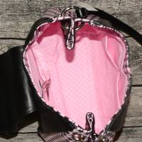 Handtasche Grinsekatze- Sequoia- Hahnentritt rosa-pink-schwarz- Schultertasche Bild 3