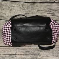 Handtasche Grinsekatze- Sequoia- Hahnentritt rosa-pink-schwarz- Schultertasche Bild 5