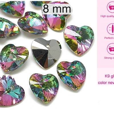 K9 Anhänger - Herz - volcano - ca. 8mm - hochwertiges K9 Glas