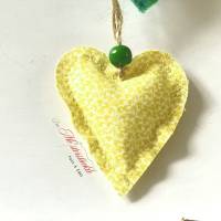 Herzgirlande Hängedeko mit Herzchen gelb grün handgefertigt Bild 7