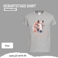 Personalisiertes Shirt GEBURTSTAG Zahl & Name personalisiert Flower Horse Bild 10