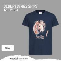 Personalisiertes Shirt GEBURTSTAG Zahl & Name personalisiert Flower Horse Bild 2