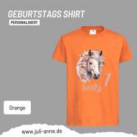Personalisiertes Shirt GEBURTSTAG Zahl & Name personalisiert Flower Horse Bild 4
