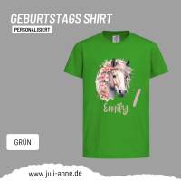 Personalisiertes Shirt GEBURTSTAG Zahl & Name personalisiert Flower Horse Bild 7
