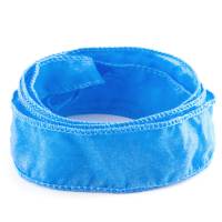 Handgefertigtes Habotai-Seidenband Lichtblau 1m 100% Seide Schmuckband Wickelarmband Bild 1