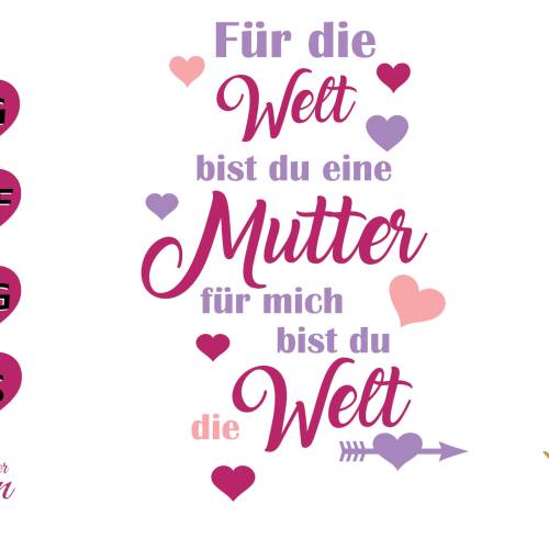 Plotterdatei für die Welt bist du eine Mutter in diversen Formaten