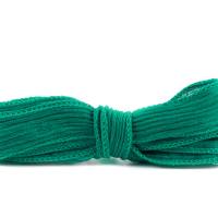 Seidenband Crinkle Crêpe Grasgrün 1m 100% Seide handgenäht handgefärbt Schmuckband Wickelarmband Bild 1