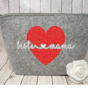 Kosmetiktasche Beste Mama Glitzer | Tasche |Personalisierter Kosmetikbeutel | Kulturtasche | Weihnachtsgeschenk Mama Bild 8