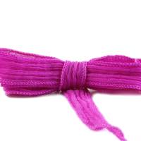 Seidenband Crinkle Crêpe Pink Parfait 1m 100% Seide handgenäht handgefärbt Schmuckband Wickelarmban Bild 2