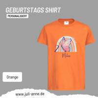 Personalisiertes Shirt GEBURTSTAG Zahl & Name personalisiert Regenbogen Schmetterling Bild 10