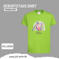 Personalisiertes Shirt GEBURTSTAG Zahl & Name personalisiert Regenbogen Schmetterling Bild 2