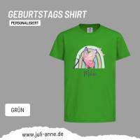Personalisiertes Shirt GEBURTSTAG Zahl & Name personalisiert Regenbogen Schmetterling Bild 4
