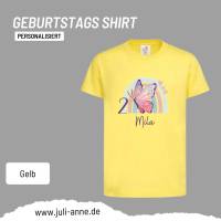 Personalisiertes Shirt GEBURTSTAG Zahl & Name personalisiert Regenbogen Schmetterling Bild 5