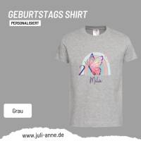 Personalisiertes Shirt GEBURTSTAG Zahl & Name personalisiert Regenbogen Schmetterling Bild 6