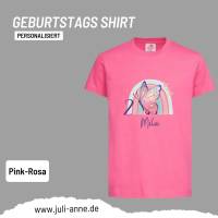 Personalisiertes Shirt GEBURTSTAG Zahl & Name personalisiert Regenbogen Schmetterling Bild 7