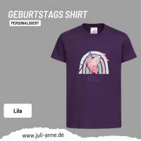 Personalisiertes Shirt GEBURTSTAG Zahl & Name personalisiert Regenbogen Schmetterling Bild 8