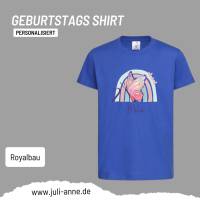 Personalisiertes Shirt GEBURTSTAG Zahl & Name personalisiert Regenbogen Schmetterling Bild 9