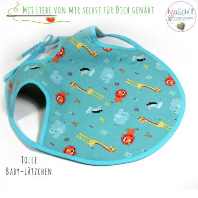 Halstuch Lätzchen Wildtiermotiv – Handgenähtes Baby-Lätzchen aus Baumwolle