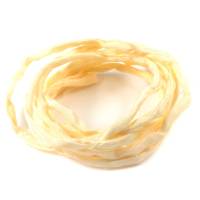 Handgefärbtes Habotai-Seidenband Pastell Gelb ø3mm Seidenschnur 100% reine Seide Bild 1