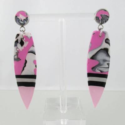 Ohrhänger Edelstahl Splash rosa Surfbrett ART 7196