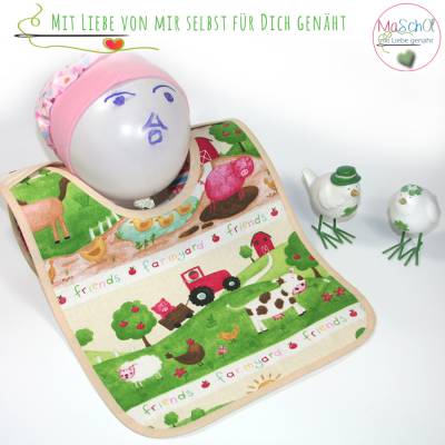 Schlupflätzchen Farm Friends – Weiches Lätzchen aus Baumwolle für Babys