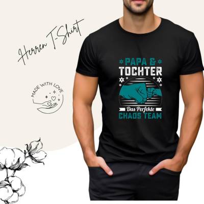 Herren T-Shirt/ mit Aufdruck ,,Papa & Tochter''/ T-Shirt für Herren/ Vatertagsgeschenk/ Geschenk für Papa
