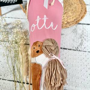 Mädchen Schultüte Hund und Mädchen aus Stoff personalisiert Bild 8