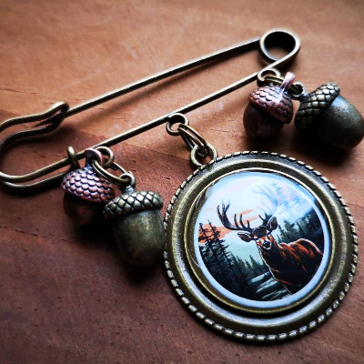 Brosche, Anstecknadel, Anstecker, Charivari-Brosche, Trachtenschmuck,