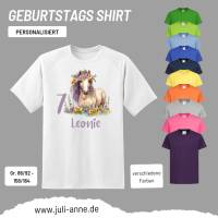 Personalisiertes Shirt GEBURTSTAG Zahl & Name personalisiert Flower Horse Bild 1
