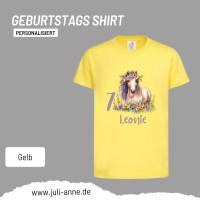 Personalisiertes Shirt GEBURTSTAG Zahl & Name personalisiert Flower Horse Bild 10