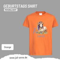Personalisiertes Shirt GEBURTSTAG Zahl & Name personalisiert Flower Horse Bild 2