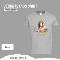 Personalisiertes Shirt GEBURTSTAG Zahl & Name personalisiert Flower Horse Bild 3