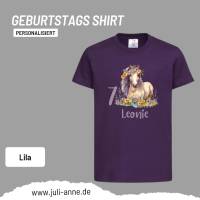 Personalisiertes Shirt GEBURTSTAG Zahl & Name personalisiert Flower Horse Bild 5