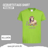 Personalisiertes Shirt GEBURTSTAG Zahl & Name personalisiert Flower Horse Bild 6
