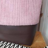 Crossbag FRIDA Damen Crossbodybag Umhängetasche schlicht Cordstoff rosa mit breiten Wechselgurtband skandi Boho Bild 9